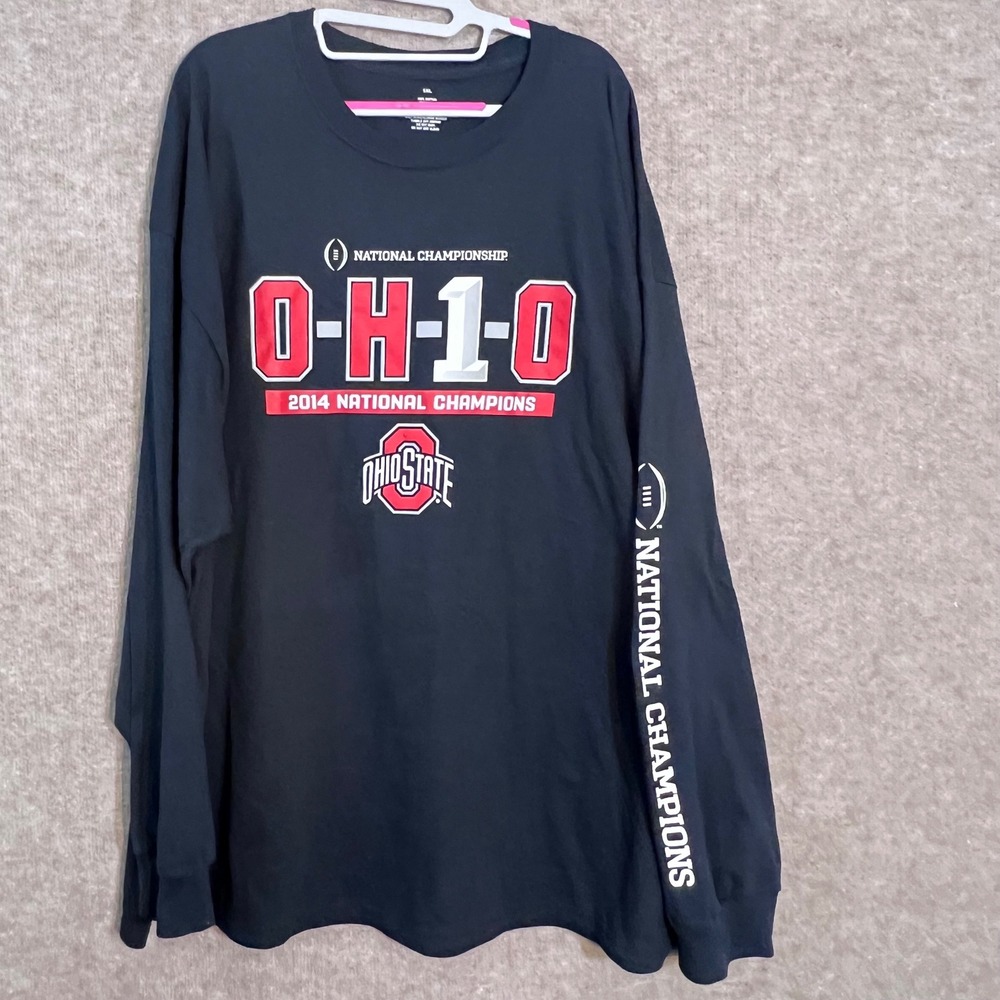 Ohio State T Shirt Mens 3XL 2014 National Champions Long Sleeve Black Gameday